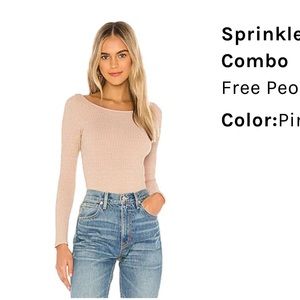 FREE PEOPLE | Sprinkle in Gold Bodysuit in Pink Combo